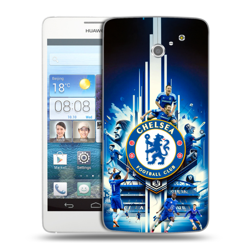 Пластиковый чехол на Huawei Ascend D2 с принтом Chelsea Челси Пластиковый чехол на Huawei Ascend D2 с принтом Chelsea Челси