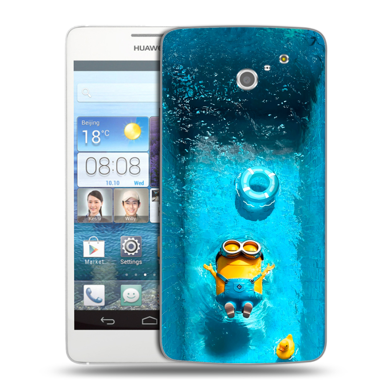 Пластиковый чехол на Huawei Ascend D2 с принтом Миньоны Пластиковый чехол на Huawei Ascend D2 с принтом Миньоны