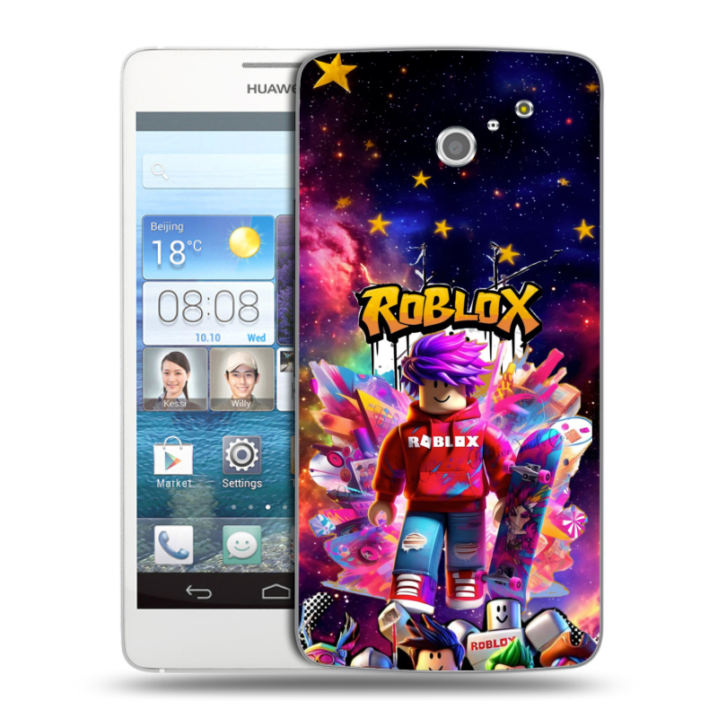 Пластиковый чехол на Huawei Ascend D2 с принтом Roblox Роблокс Пластиковый чехол на Huawei Ascend D2 с принтом Roblox Роблокс