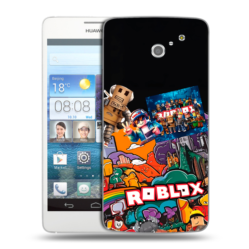 Пластиковый чехол на Huawei Ascend D2 с принтом Roblox Роблокс Пластиковый чехол на Huawei Ascend D2 с принтом Roblox Роблокс