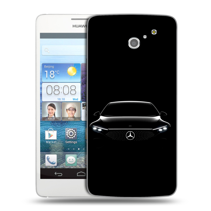 Пластиковый чехол на Huawei Ascend D2 с принтом Mercedes Мерседес Пластиковый чехол на Huawei Ascend D2 с принтом Mercedes Мерседес