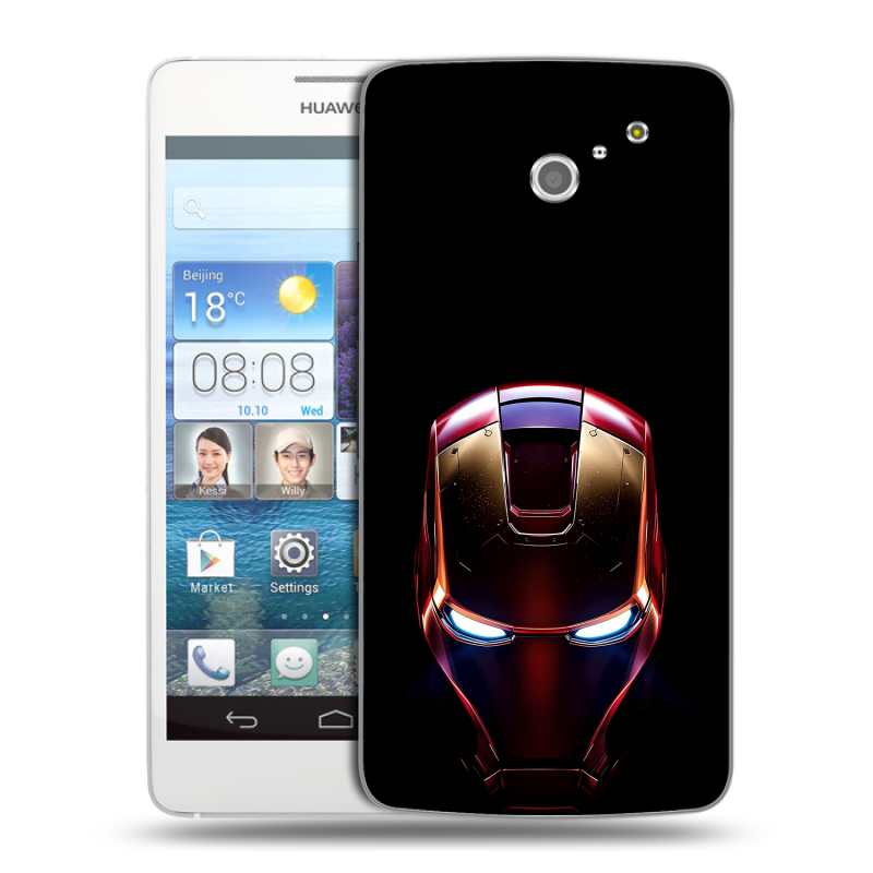 Пластиковый чехол на Huawei Ascend D2 с принтом IronMan Железный человек Пластиковый чехол на Huawei Ascend D2 с принтом IronMan Железный человек