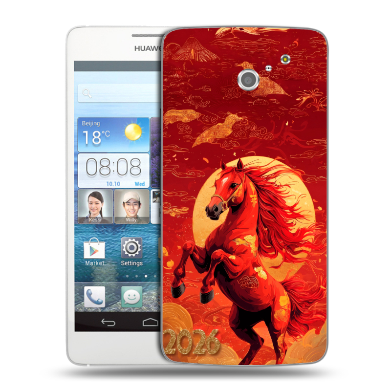 Пластиковый чехол на Huawei Ascend D2 с принтом Новый год Пластиковый чехол на Huawei Ascend D2 с принтом Новый год