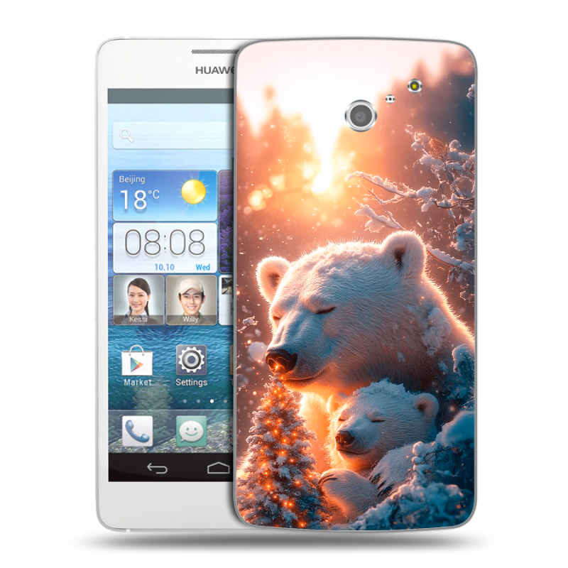 Пластиковый чехол на Huawei Ascend D2 с принтом Новый год Пластиковый чехол на Huawei Ascend D2 с принтом Новый год