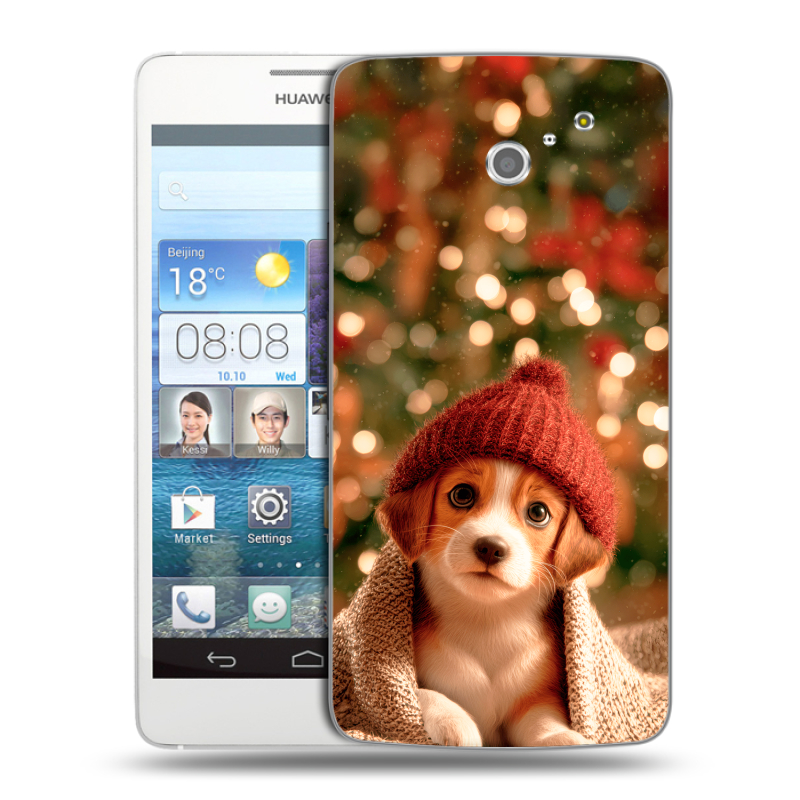 Пластиковый чехол на Huawei Ascend D2 с принтом Новый год Пластиковый чехол на Huawei Ascend D2 с принтом Новый год