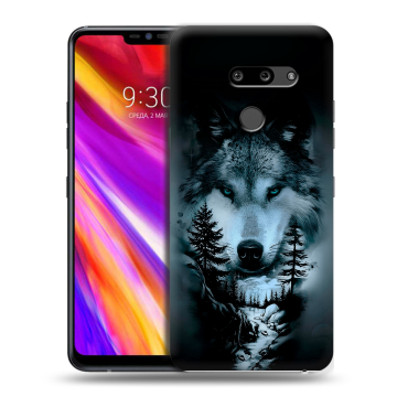 Пластиковый чехол на LG G8 ThinQ с принтом Лесной волк Пластиковый чехол на LG G8 ThinQ с принтом Лесной волк