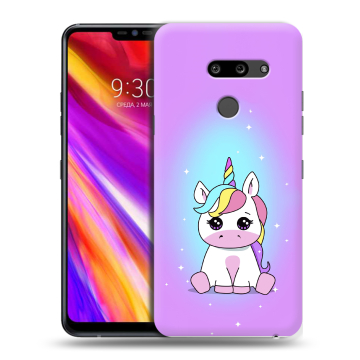 Пластиковый чехол на LG G8 ThinQ с принтом Единорог Пластиковый чехол на LG G8 ThinQ с принтом Единорог