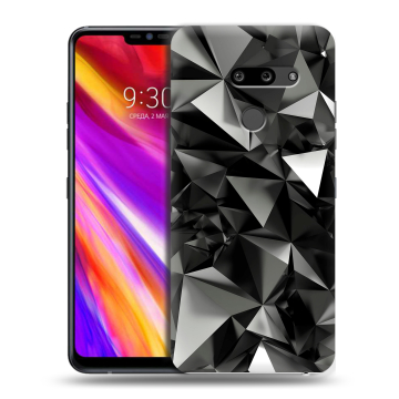 Пластиковый чехол на LG G8 ThinQ с принтом Черные кристаллы Пластиковый чехол на LG G8 ThinQ с принтом Черные кристаллы