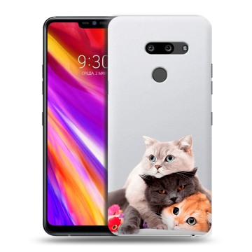 Пластиковый чехол на LG G8 ThinQ с принтом Кошки Пластиковый чехол на LG G8 ThinQ с принтом Кошки
