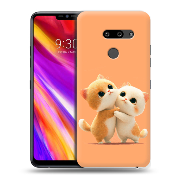 Пластиковый чехол на LG G8 ThinQ с принтом Милые котики Пластиковый чехол на LG G8 ThinQ с принтом Милые котики