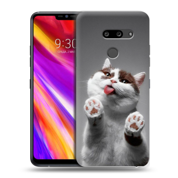 Пластиковый чехол на LG G8 ThinQ с принтом Коты Пластиковый чехол на LG G8 ThinQ с принтом Коты