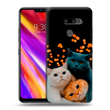 Пластиковый чехол на LG G8 ThinQ с принтом Кошки Пластиковый чехол на LG G8 ThinQ с принтом Кошки