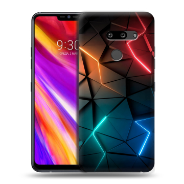 Пластиковый чехол на LG G8 ThinQ с принтом Абстракция неон Пластиковый чехол на LG G8 ThinQ с принтом Абстракция неон