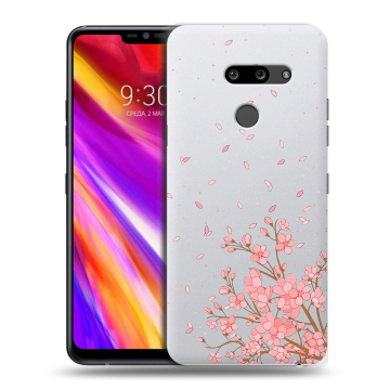Пластиковый чехол на LG G8 ThinQ с принтом Ветка сакуры Пластиковый чехол на LG G8 ThinQ с принтом Ветка сакуры