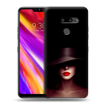 Пластиковый чехол на LG G8 ThinQ с принтом Девушка в шляпе Пластиковый чехол на LG G8 ThinQ с принтом Девушка в шляпе
