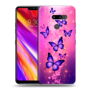 Пластиковый чехол на LG G8 ThinQ с принтом Бабочки Пластиковый чехол на LG G8 ThinQ с принтом Бабочки