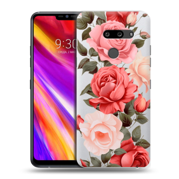 Пластиковый чехол на LG G8 ThinQ с принтом Розы