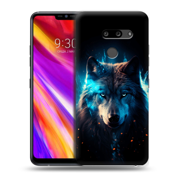Пластиковый чехол на LG G8 ThinQ с принтом Волк ночной Пластиковый чехол на LG G8 ThinQ с принтом Волк ночной