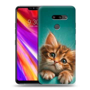 Пластиковый чехол на LG G8 ThinQ с принтом котенок Пластиковый чехол на LG G8 ThinQ с принтом котенок