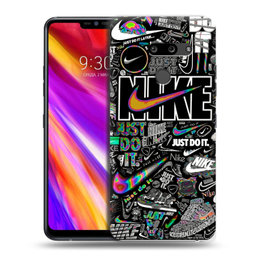 Пластиковый чехол на LG G8 ThinQ с принтом Найк Пластиковый чехол на LG G8 ThinQ с принтом Найк