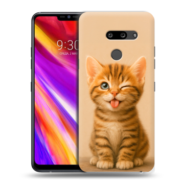 Пластиковый чехол на LG G8 ThinQ с принтом котенок Пластиковый чехол на LG G8 ThinQ с принтом котенок