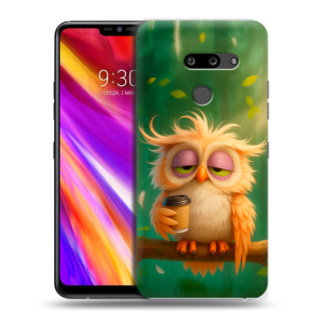 Пластиковый чехол на LG G8 ThinQ с принтом сова Пластиковый чехол на LG G8 ThinQ с принтом сова