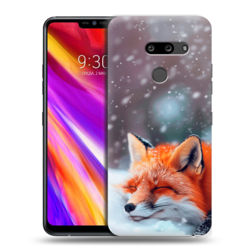 Пластиковый чехол на LG G8 ThinQ с принтом лиса