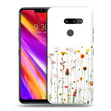 Пластиковый чехол на LG G8 ThinQ с принтом цветы Пластиковый чехол на LG G8 ThinQ с принтом цветы