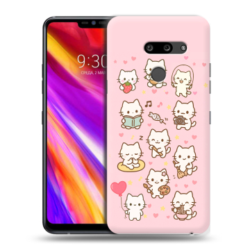Пластиковый чехол на LG G8 ThinQ с принтом Hello Kitty Хелоу Кити Пластиковый чехол на LG G8 ThinQ с принтом Hello Kitty Хелоу Кити