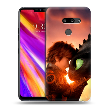 Пластиковый чехол на LG G8 ThinQ с принтом Как приручить дракона