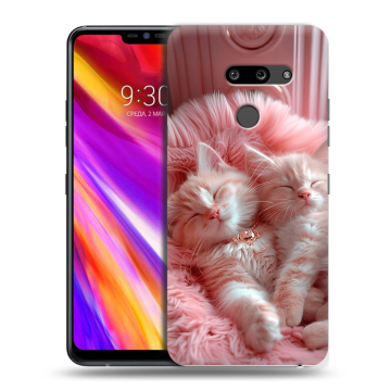 Пластиковый чехол на LG G8 ThinQ с принтом котята котики Пластиковый чехол на LG G8 ThinQ с принтом котята котики