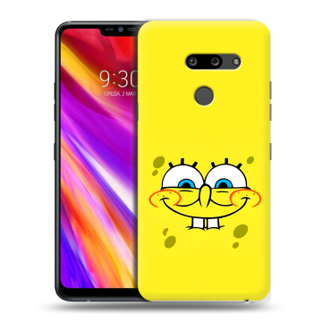 Пластиковый чехол на LG G8 ThinQ с принтом спанчбоб спанч боб Пластиковый чехол на LG G8 ThinQ с принтом спанчбоб спанч боб