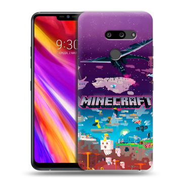 Пластиковый чехол на LG G8 ThinQ с принтом Майнкрафт Minecraft Пластиковый чехол на LG G8 ThinQ с принтом Майнкрафт Minecraft