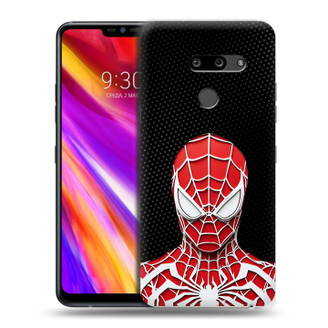 Пластиковый чехол на LG G8 ThinQ с принтом человек паук spiderman
