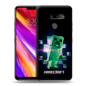 Пластиковый чехол на LG G8 ThinQ с принтом Майнкрафт Minecraft Пластиковый чехол на LG G8 ThinQ с принтом Майнкрафт Minecraft