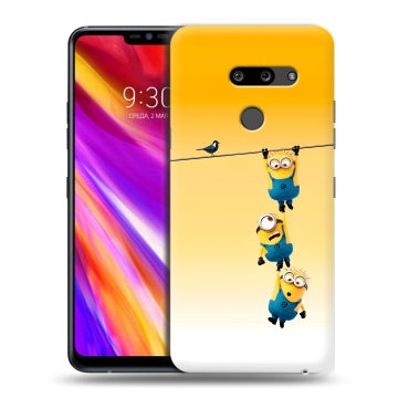 Пластиковый чехол на LG G8 ThinQ с принтом Миньоны Пластиковый чехол на LG G8 ThinQ с принтом Миньоны