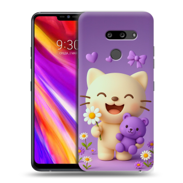 Пластиковый чехол на LG G8 ThinQ с принтом для девочек
