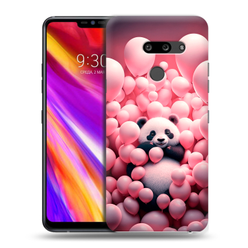 Пластиковый чехол на LG G8 ThinQ с принтом Панда