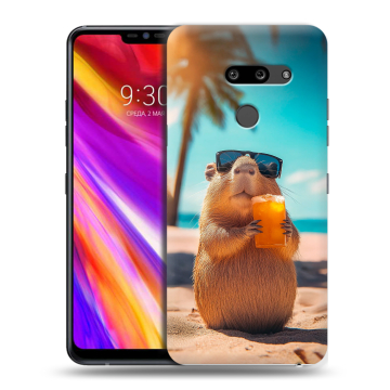 Пластиковый чехол на LG G8 ThinQ с принтом Капибара Пластиковый чехол на LG G8 ThinQ с принтом Капибара