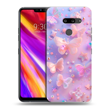 Пластиковый чехол на LG G8 ThinQ с принтом Бабочки Пластиковый чехол на LG G8 ThinQ с принтом Бабочки