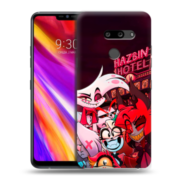 Пластиковый чехол на LG G8 ThinQ с принтом Hazbin Hotel Отель Хазбин