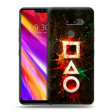 Пластиковый чехол на LG G8 ThinQ с принтом Squid Game Игра кальмара