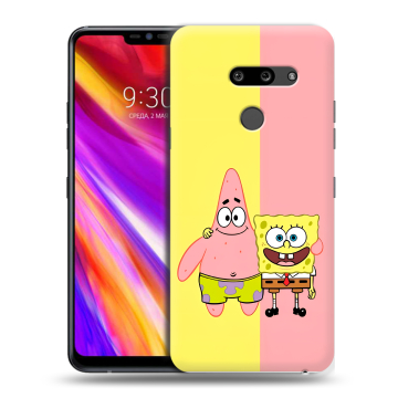 Пластиковый чехол на LG G8 ThinQ с принтом Спанч боб Спанчбоб Пластиковый чехол на LG G8 ThinQ с принтом Спанч боб Спанчбоб