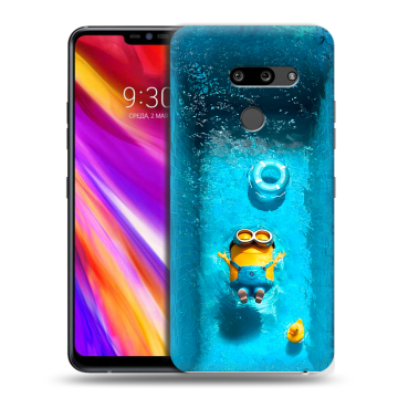 Пластиковый чехол на LG G8 ThinQ с принтом Миньоны Пластиковый чехол на LG G8 ThinQ с принтом Миньоны