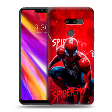 Пластиковый чехол на LG G8 ThinQ с принтом Spiderman Человек паук Пластиковый чехол на LG G8 ThinQ с принтом Spiderman Человек паук