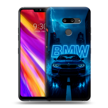 Пластиковый чехол на LG G8 ThinQ с принтом BMW БМВ Пластиковый чехол на LG G8 ThinQ с принтом BMW БМВ