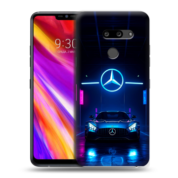 Пластиковый чехол на LG G8 ThinQ с принтом Mercedes Мерседес Пластиковый чехол на LG G8 ThinQ с принтом Mercedes Мерседес