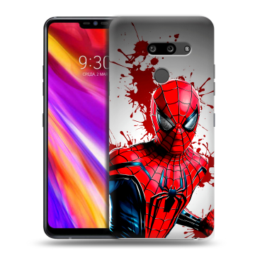 Пластиковый чехол на LG G8 ThinQ с принтом Spiderman Человек паук