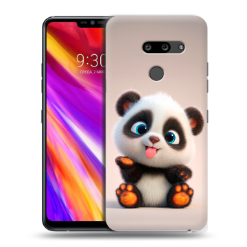 Пластиковый чехол на LG G8 ThinQ с принтом милая панда Пластиковый чехол на LG G8 ThinQ с принтом милая панда