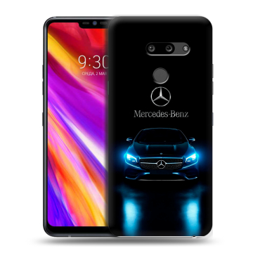Пластиковый чехол на LG G8 ThinQ с принтом Mercedes Мерседес Пластиковый чехол на LG G8 ThinQ с принтом Mercedes Мерседес